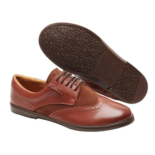 BRIQ Brogue Antique Cognac - ZAQQ Barfußschuhe