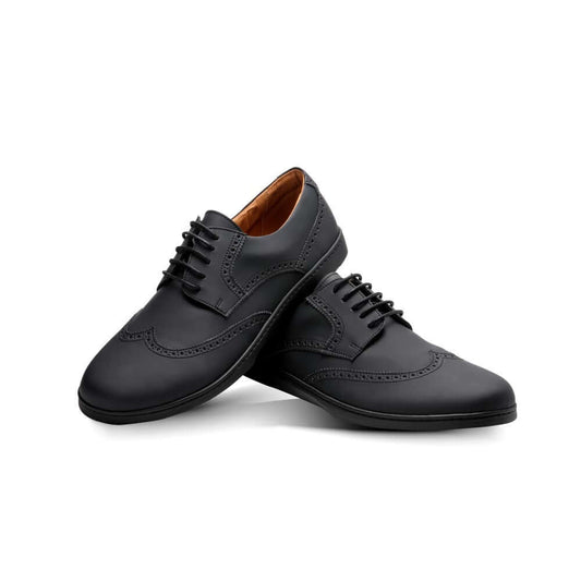 BRIQ Brogue Vegan Black - ZAQQ Barfußschuhe