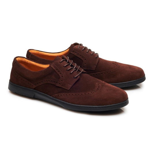 BRIQ Brogue Velours Brown - ZAQQ Barfußschuhe